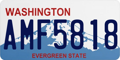 WA license plate AMF5818