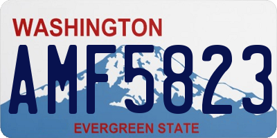 WA license plate AMF5823