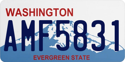 WA license plate AMF5831