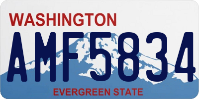 WA license plate AMF5834