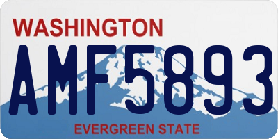 WA license plate AMF5893