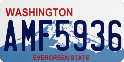 WA license plate AMF5936
