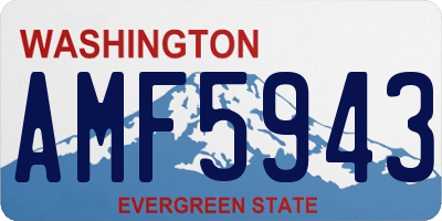 WA license plate AMF5943