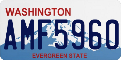 WA license plate AMF5960