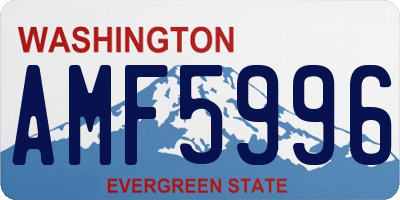 WA license plate AMF5996