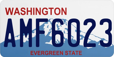 WA license plate AMF6023