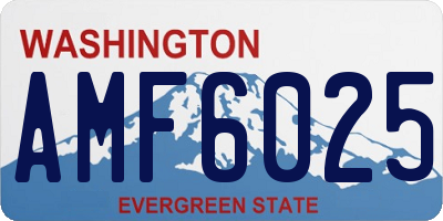 WA license plate AMF6025