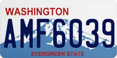 WA license plate AMF6039