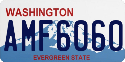 WA license plate AMF6060