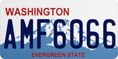 WA license plate AMF6066