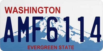 WA license plate AMF6114