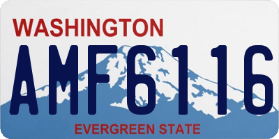 WA license plate AMF6116