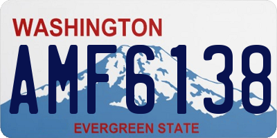 WA license plate AMF6138