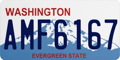 WA license plate AMF6167