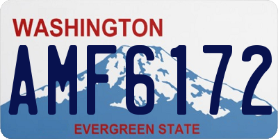 WA license plate AMF6172