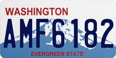 WA license plate AMF6182