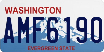 WA license plate AMF6190