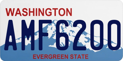 WA license plate AMF6200
