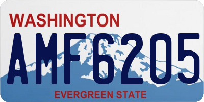 WA license plate AMF6205