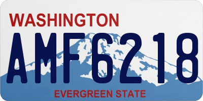 WA license plate AMF6218