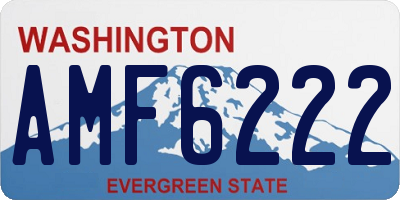 WA license plate AMF6222