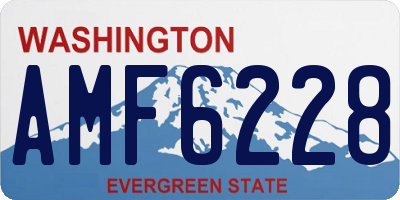 WA license plate AMF6228