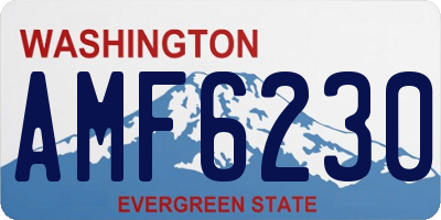 WA license plate AMF6230