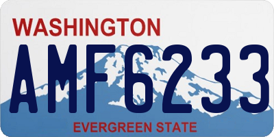 WA license plate AMF6233