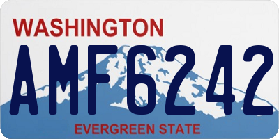 WA license plate AMF6242