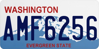 WA license plate AMF6256