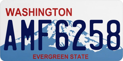 WA license plate AMF6258
