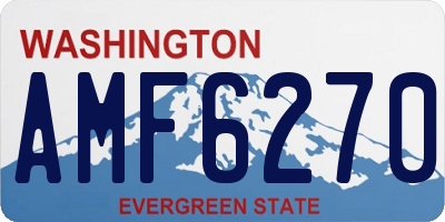 WA license plate AMF6270
