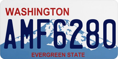 WA license plate AMF6280