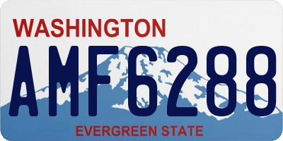 WA license plate AMF6288