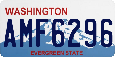 WA license plate AMF6296