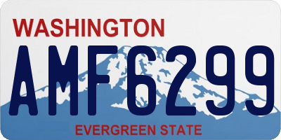 WA license plate AMF6299
