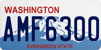 WA license plate AMF6300