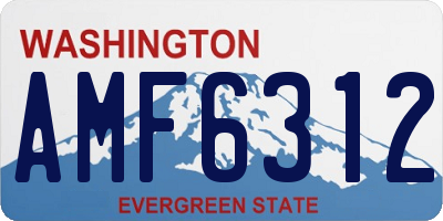 WA license plate AMF6312