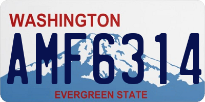 WA license plate AMF6314