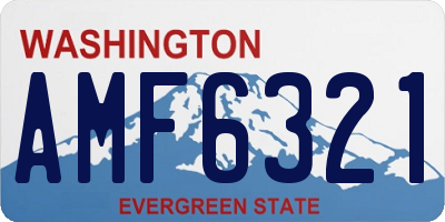 WA license plate AMF6321