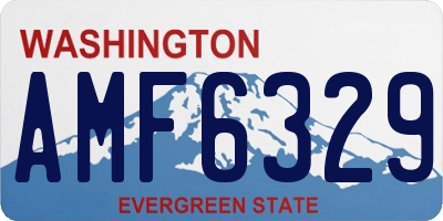 WA license plate AMF6329