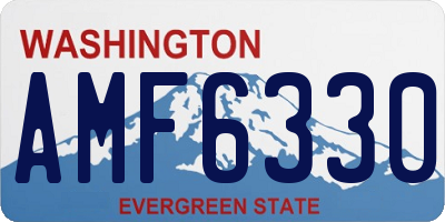 WA license plate AMF6330