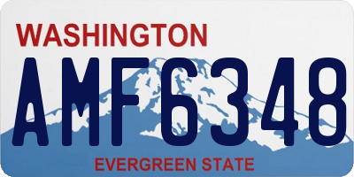 WA license plate AMF6348