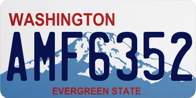 WA license plate AMF6352