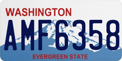 WA license plate AMF6358
