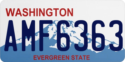 WA license plate AMF6363
