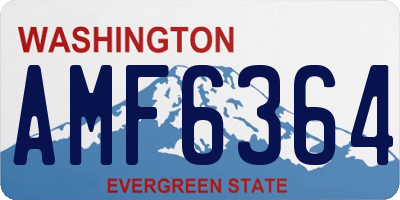 WA license plate AMF6364