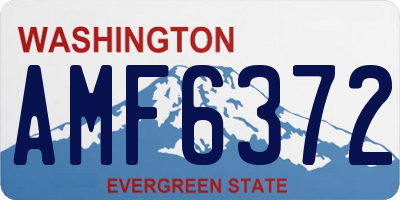 WA license plate AMF6372