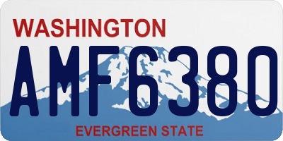 WA license plate AMF6380