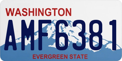WA license plate AMF6381